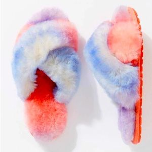Emu Austraila Mayberry Tie Dye Slipper, Size Women’s 8, Coral Pink & Purple